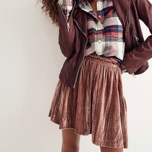 Madewell Brown Velvet Mini Skirt